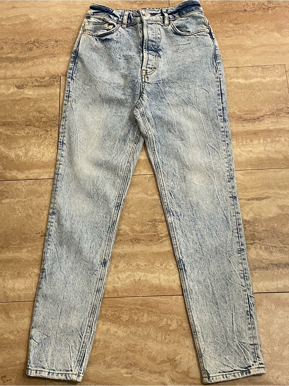 Free People Boho High Rise Skinny Button Fly Light Wash Denim Jeans - Size 25